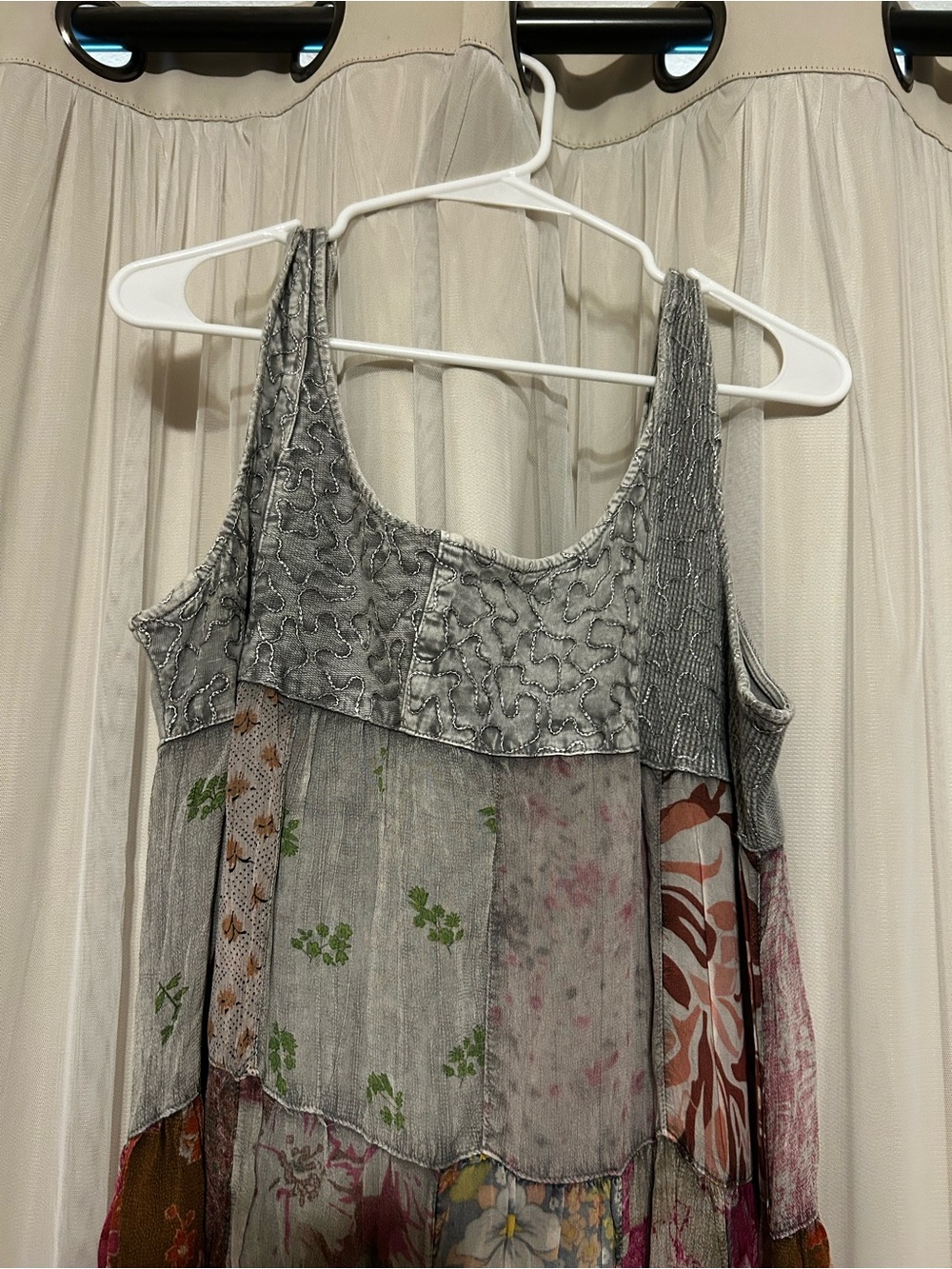 Patchwork Floral Maxi Dress - Multi-Color - Picture 3 of 6